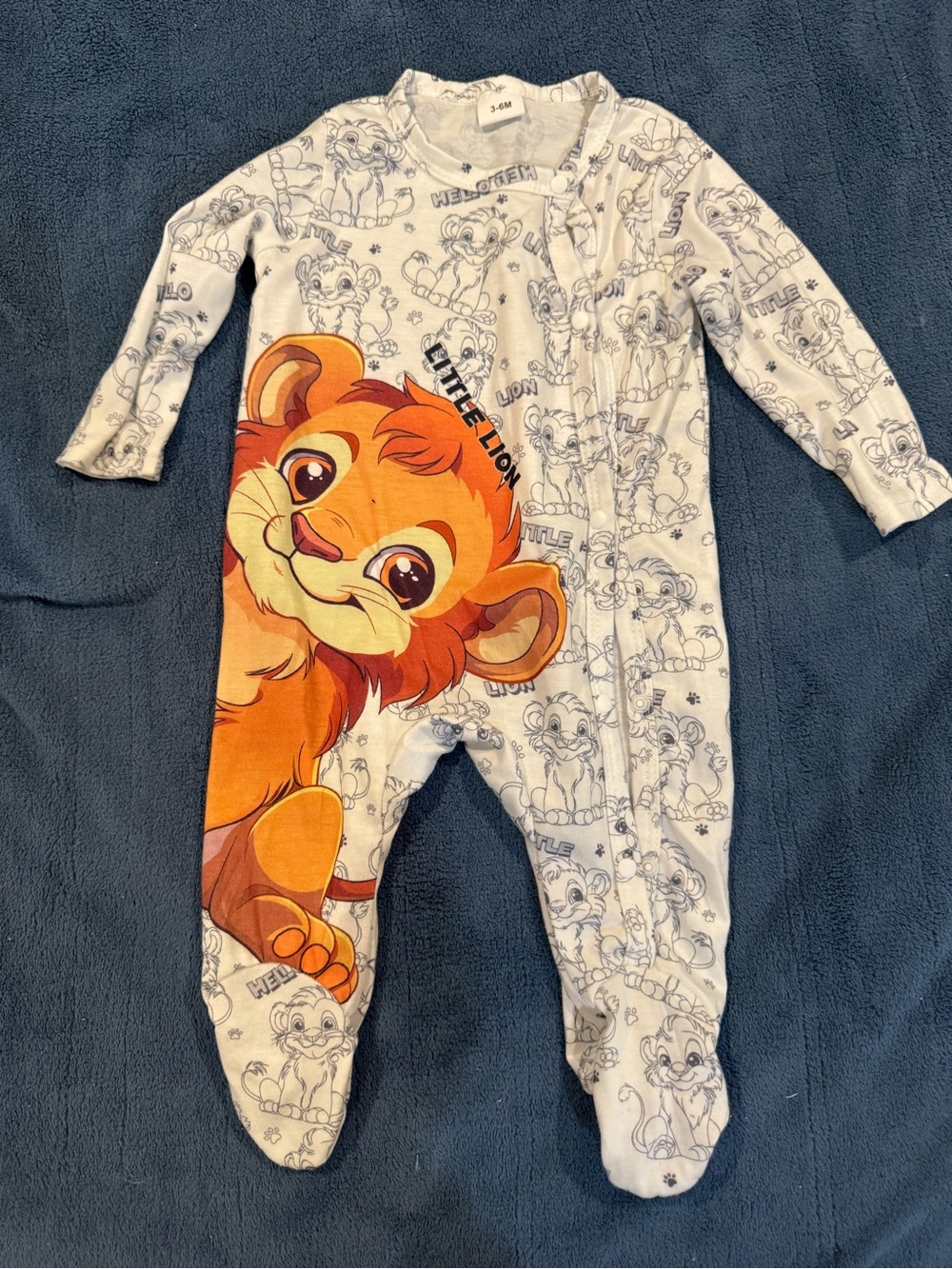 Lion King Disney Baby One-Piece Footed Sleeper with Orange Lion Print
